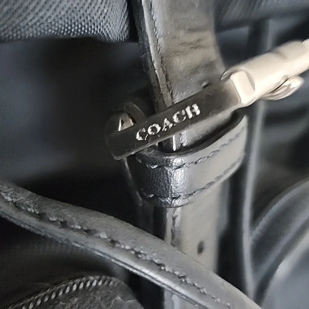 Coach Black Nylon Leather Mercer Backpack